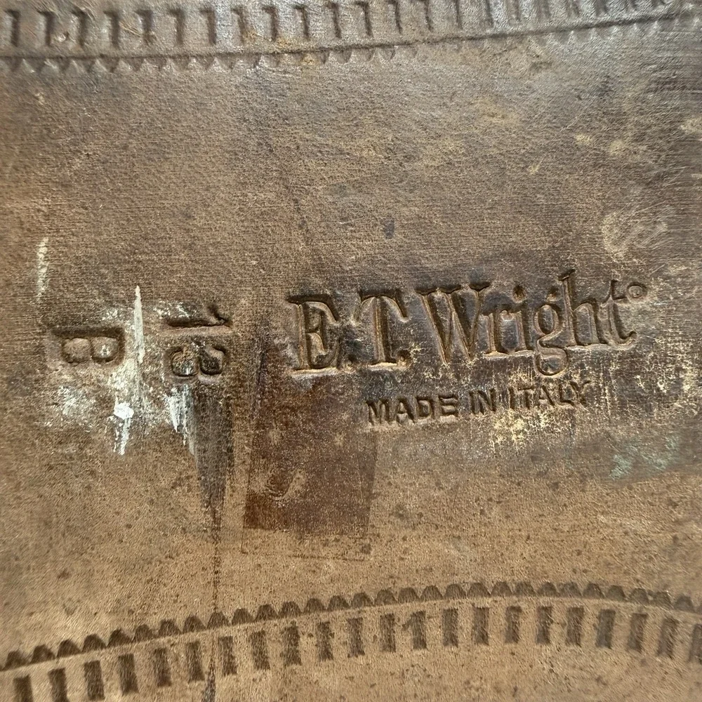 E.T. Wright Oxblood Pebble Grain Calfskin Apron Toe Derby Shoes Italy 13B
